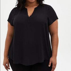 torrid size 2 Georgette Pullover Blouse Black